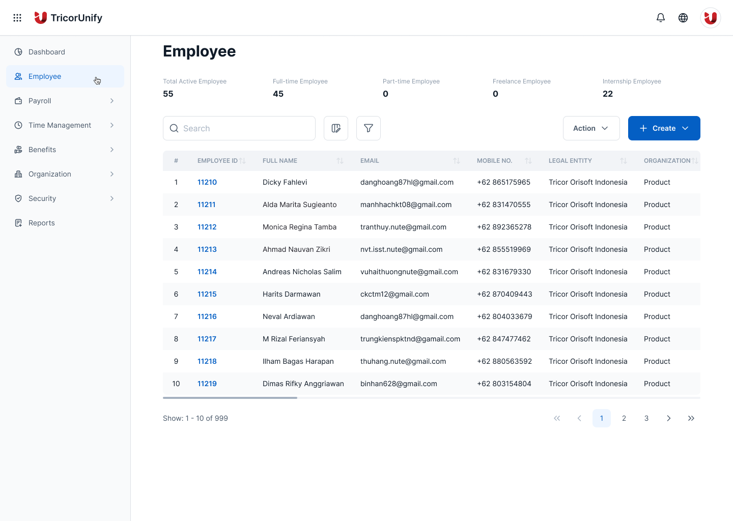 HRIS Dashboard