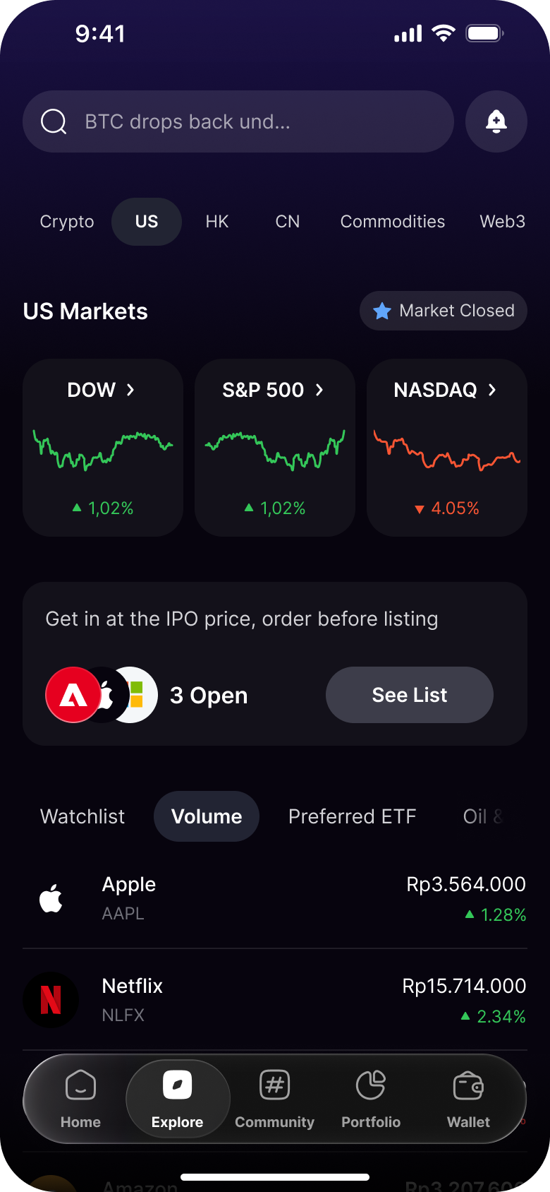 Nanovest US Stocks Event Calendar