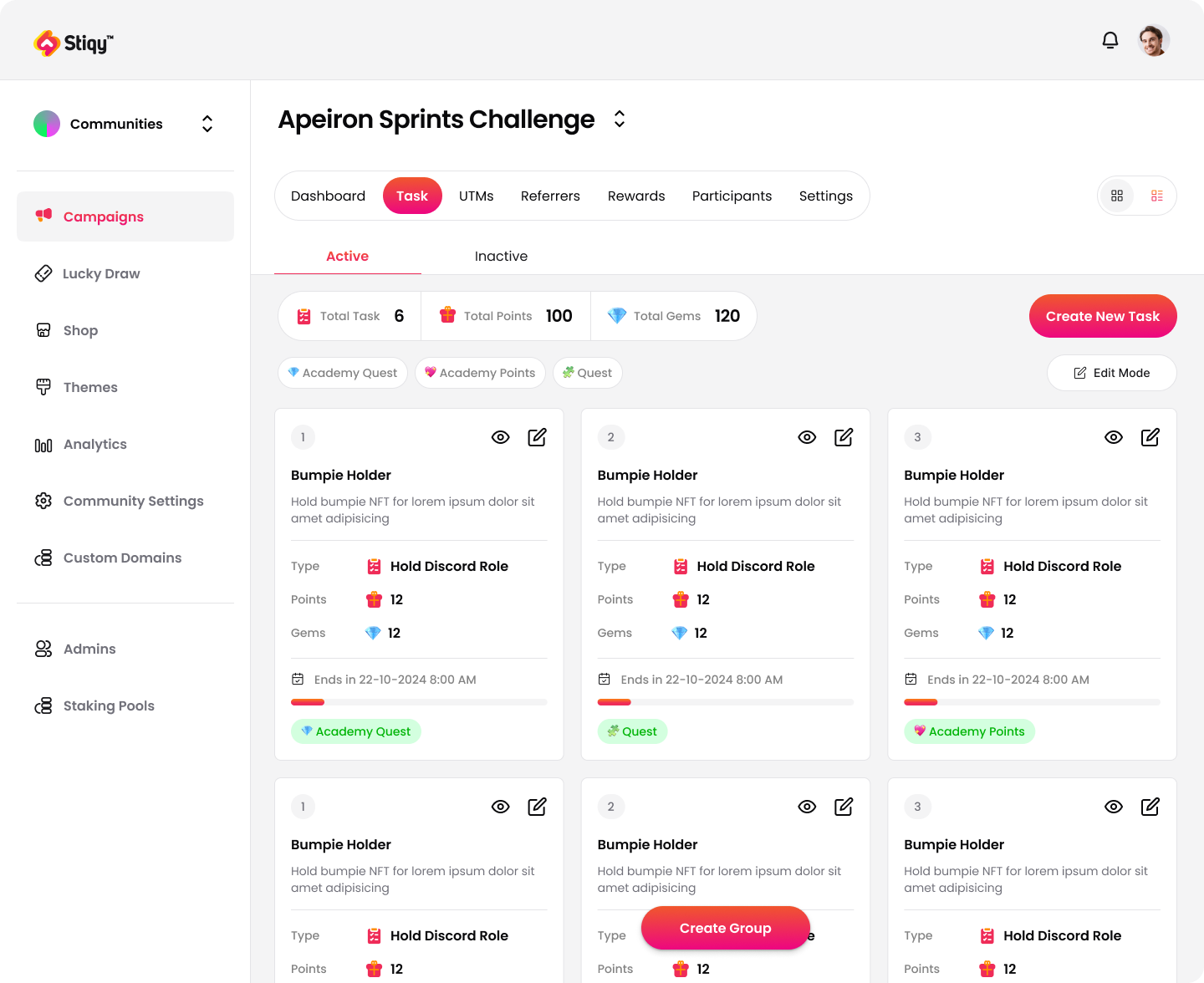 Stiqy Rewards Dashboard